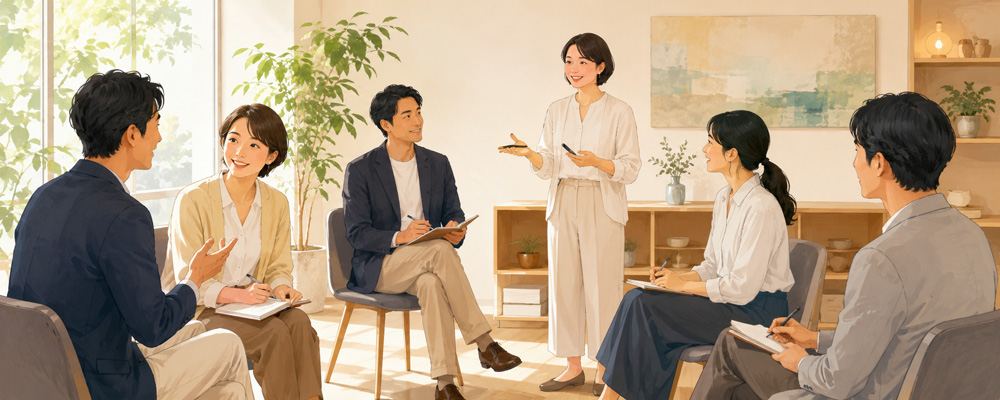 コーチ同時が学び合う様子